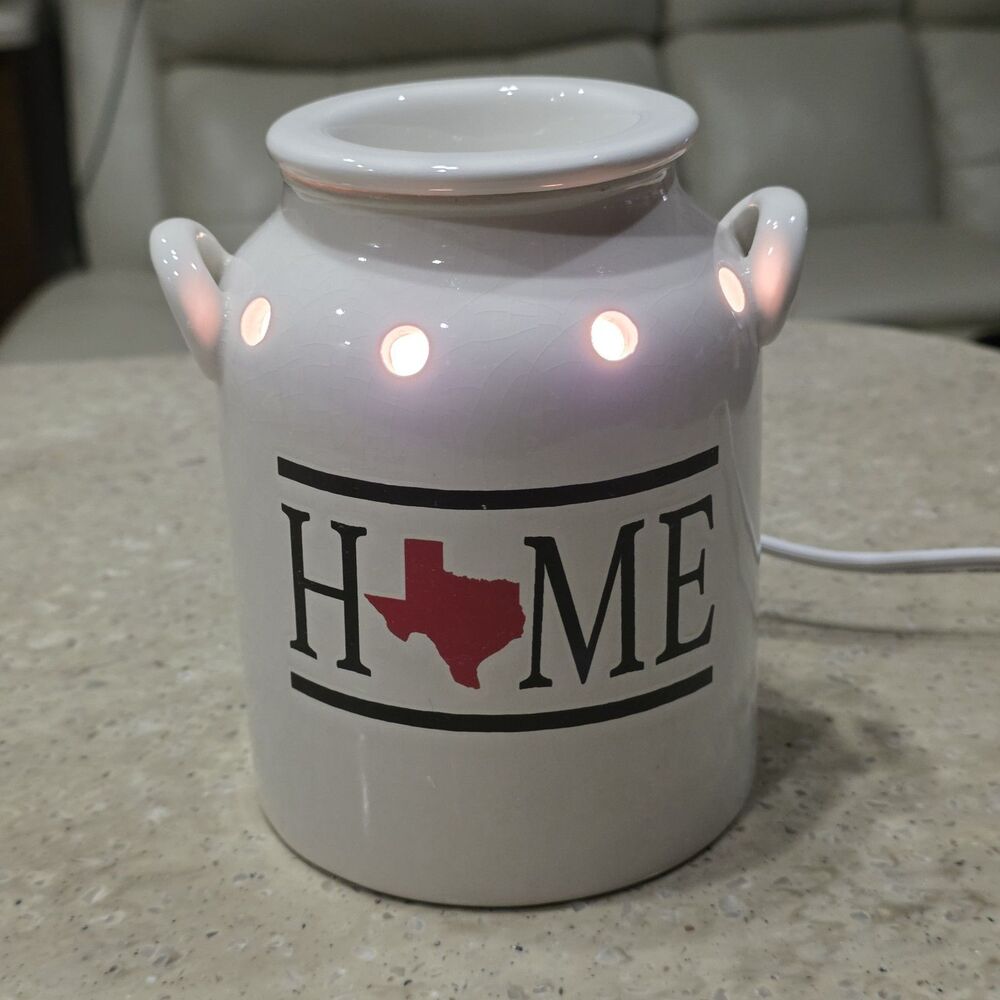 Scentsationals Texas HOME Wax Melt Warmer - White Crock Light Up Electric SC-684